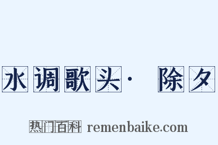 水调歌头·除夕是什么意思的图片